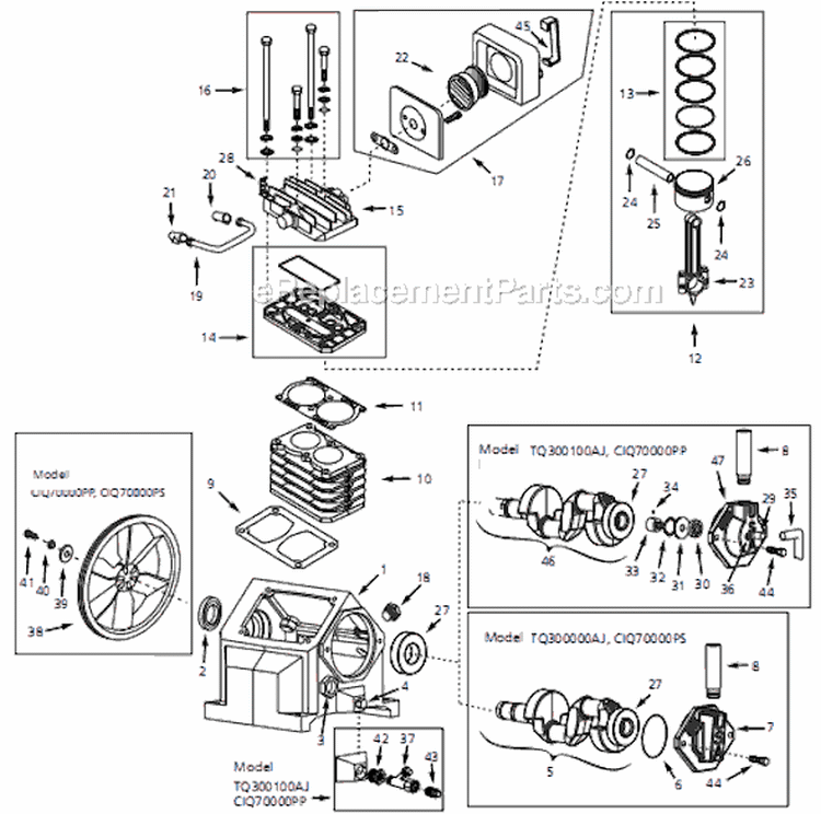 Page B Diagram and Parts List for CIQ71061V 1999 Campbell Hausfeld Compressor